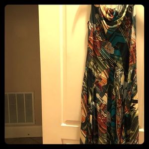 2 Piece Dress with deep multicolors print.